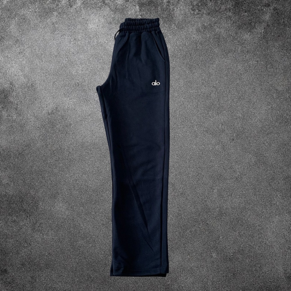 Alo Yoga Hoodie and Open Leg Sweatpants Set Navy Blue Large Tracksuit Loungewear - Picture 6 of 9